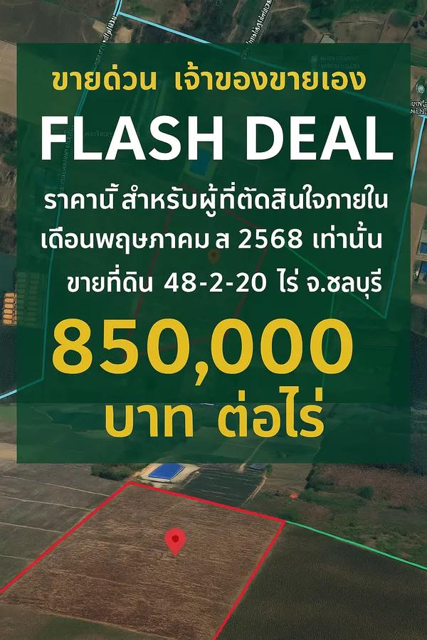 FLASH DEAL!
ขายที่ดินแปลงใหญ่ 48 ไร่ 2 งาน 